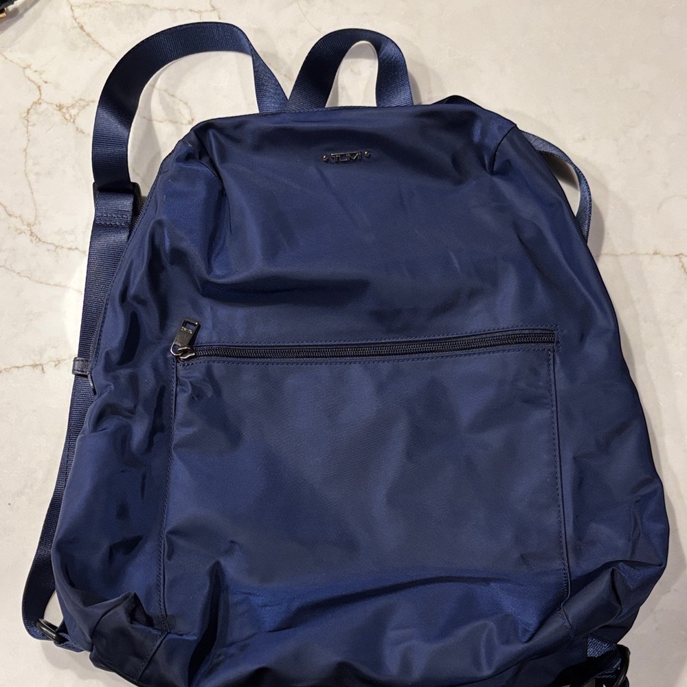 Tumi Satin Navy Backpack